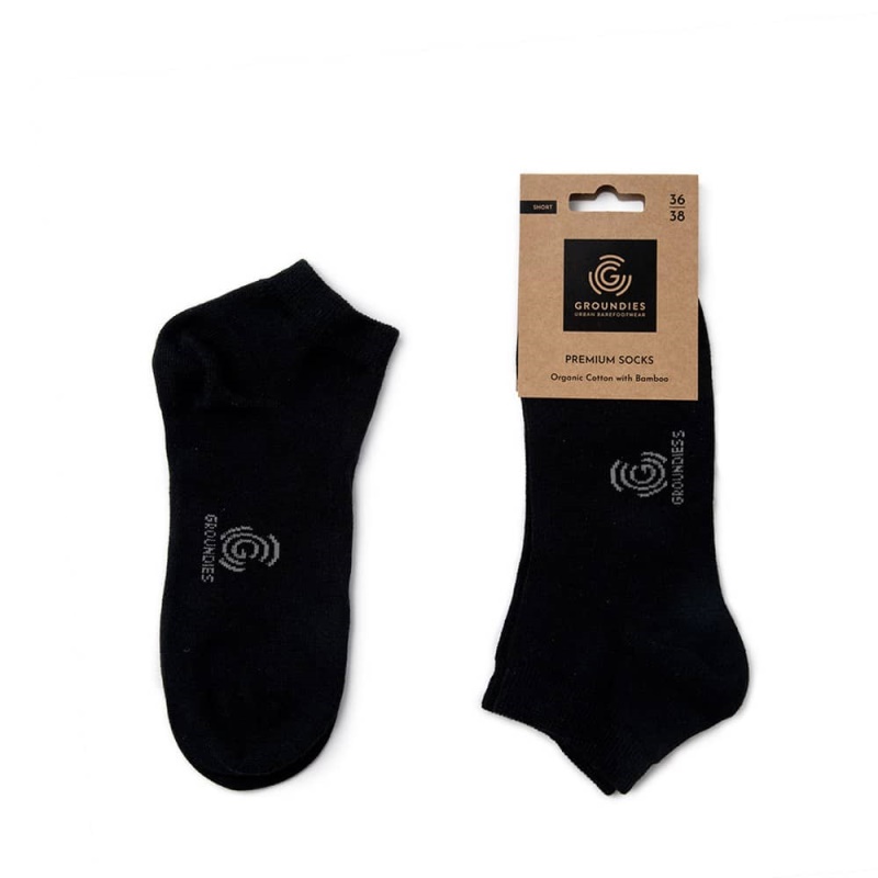 Groundies Schweiz Premium Socken Low Schwarz