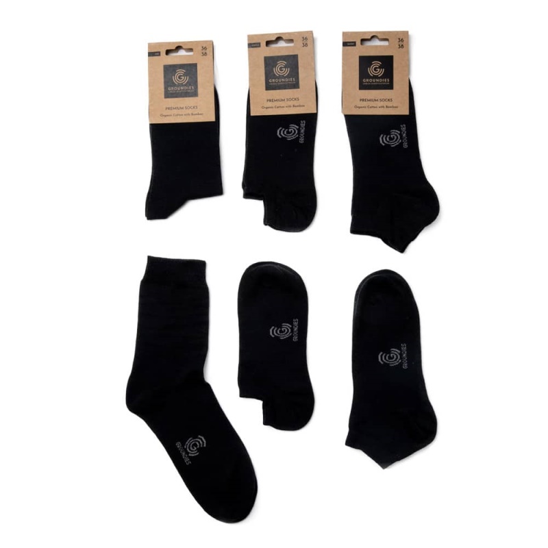 Premium Socken Mid Black Groundies Schweiz